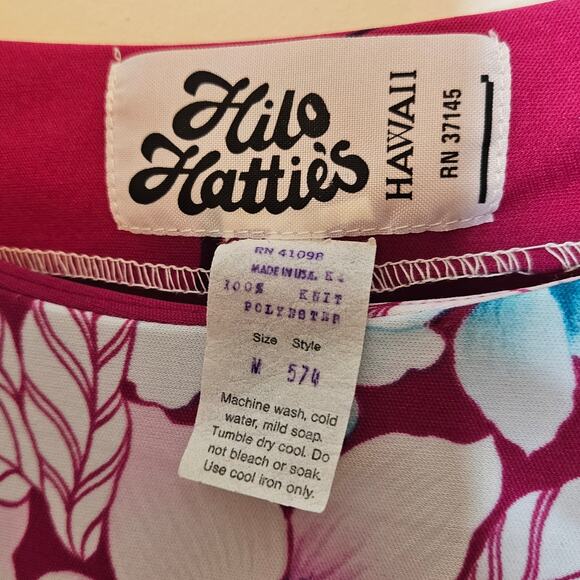 Hilo Hattie's Pink Floral Hawaiian Midi Summer Dress size Medium - Picture 5 of 7